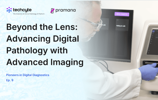 older man in white lab coat reviewing advanced imaging in the laboratory